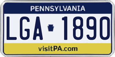 PA license plate LGA1890