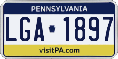 PA license plate LGA1897