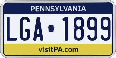 PA license plate LGA1899