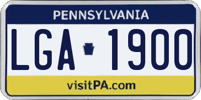 PA license plate LGA1900