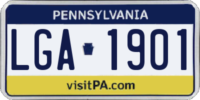 PA license plate LGA1901