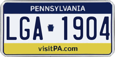 PA license plate LGA1904