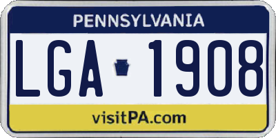 PA license plate LGA1908