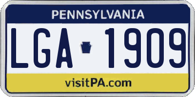 PA license plate LGA1909