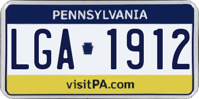 PA license plate LGA1912