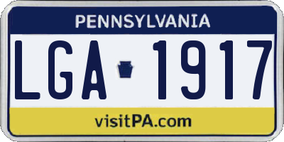 PA license plate LGA1917