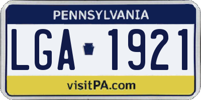 PA license plate LGA1921