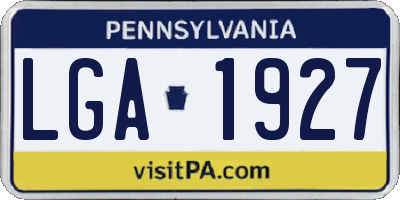 PA license plate LGA1927