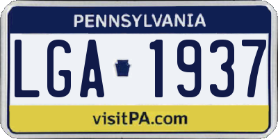 PA license plate LGA1937