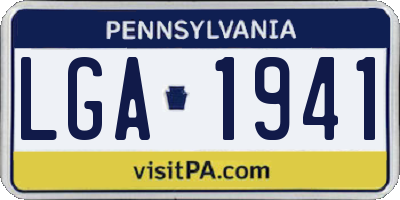PA license plate LGA1941