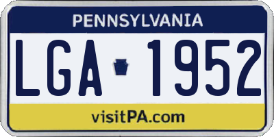 PA license plate LGA1952