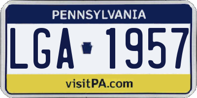PA license plate LGA1957