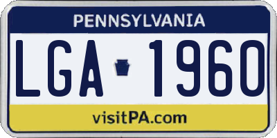 PA license plate LGA1960
