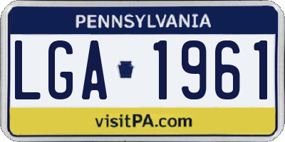 PA license plate LGA1961