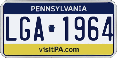 PA license plate LGA1964