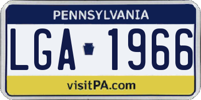 PA license plate LGA1966