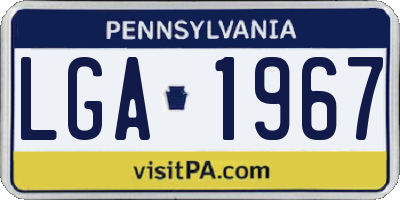 PA license plate LGA1967