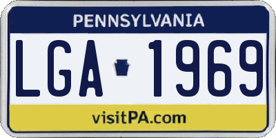PA license plate LGA1969