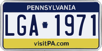 PA license plate LGA1971
