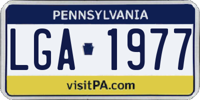 PA license plate LGA1977