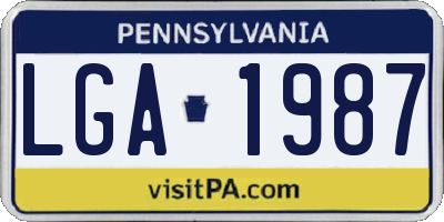 PA license plate LGA1987