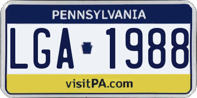 PA license plate LGA1988