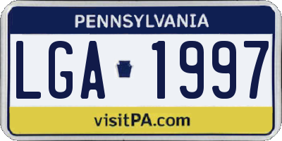PA license plate LGA1997