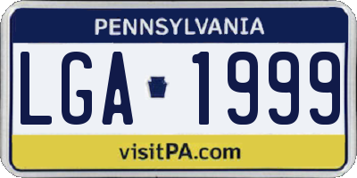 PA license plate LGA1999