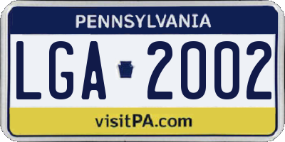 PA license plate LGA2002