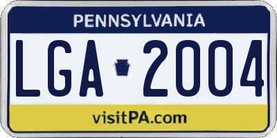 PA license plate LGA2004