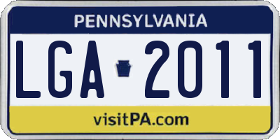 PA license plate LGA2011