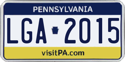 PA license plate LGA2015
