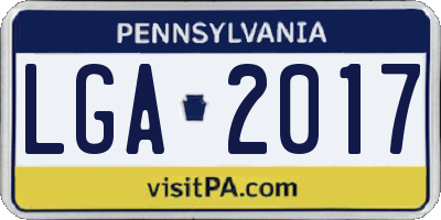 PA license plate LGA2017