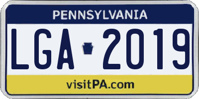 PA license plate LGA2019