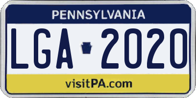 PA license plate LGA2020