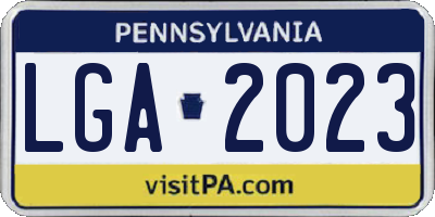 PA license plate LGA2023