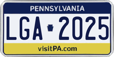 PA license plate LGA2025