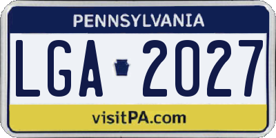 PA license plate LGA2027