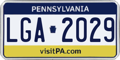 PA license plate LGA2029
