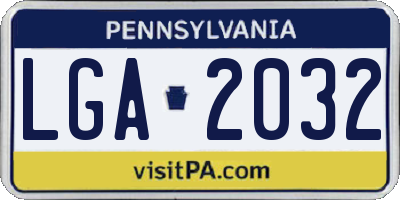 PA license plate LGA2032