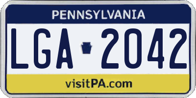 PA license plate LGA2042