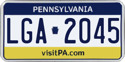 PA license plate LGA2045
