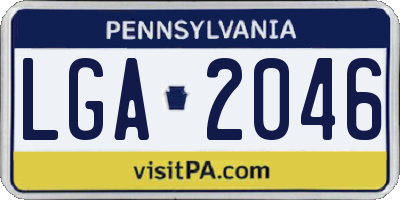 PA license plate LGA2046