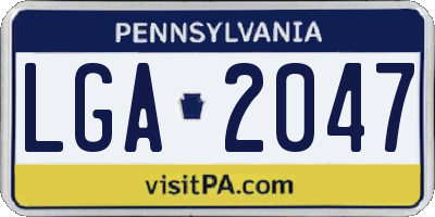 PA license plate LGA2047