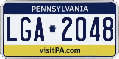 PA license plate LGA2048