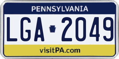 PA license plate LGA2049