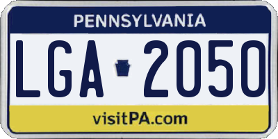 PA license plate LGA2050