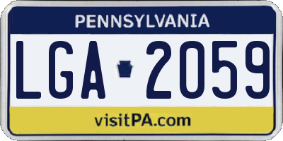 PA license plate LGA2059