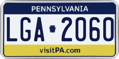 PA license plate LGA2060