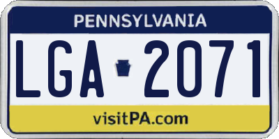 PA license plate LGA2071